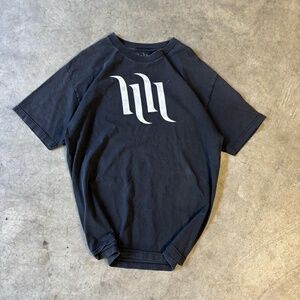 Hart Huntington Mens Black Large Sunfaded Y2K Skulls Wing Print Graphic Tee Stre